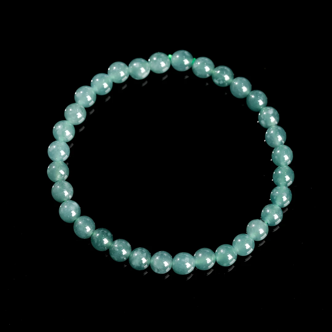 天然危料翡翠手链男女单圈玉石圆珠手串礼物饰品