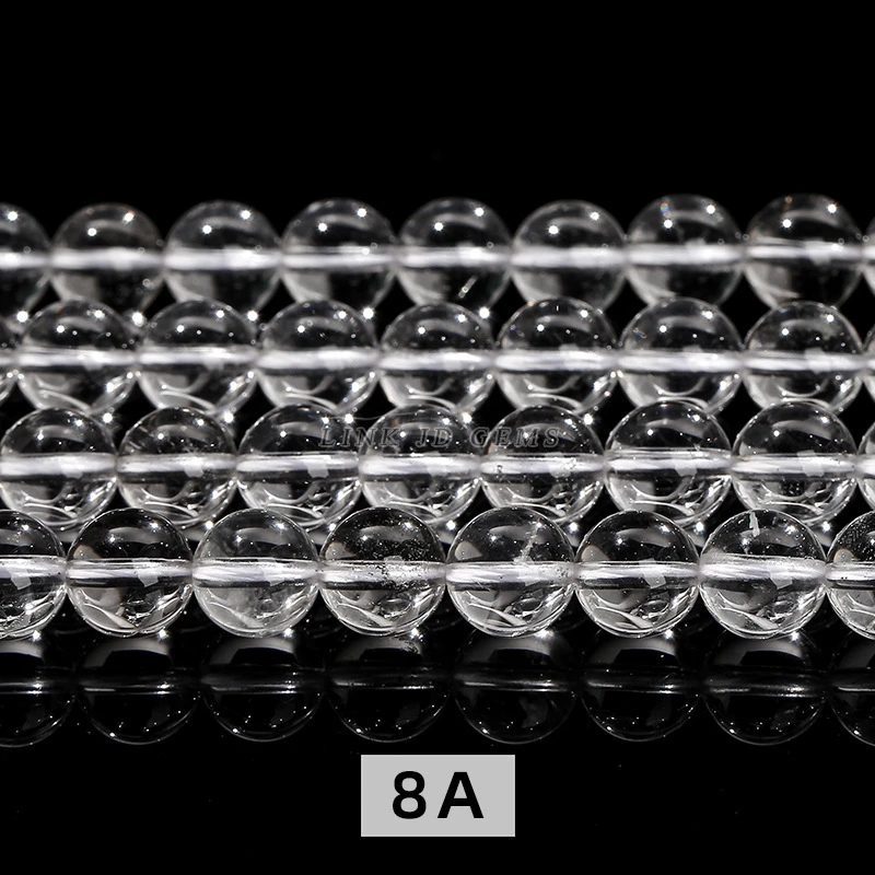 8A天然白水晶散珠diy饰品配件手链串珠圆珠半成品-多样性发一