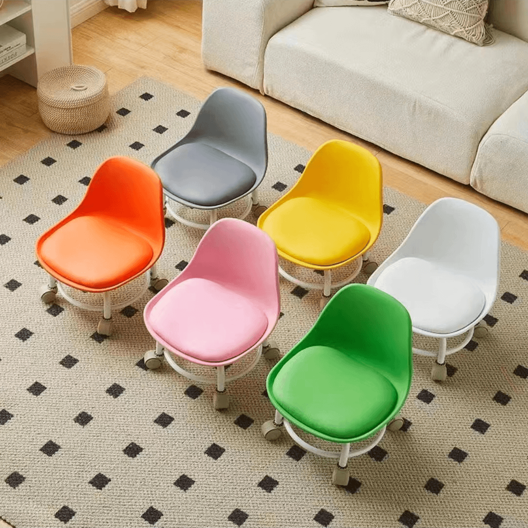 【外贸高货】家用万向轮滑轮矮凳家用换鞋小凳子带娃移动靠背凳