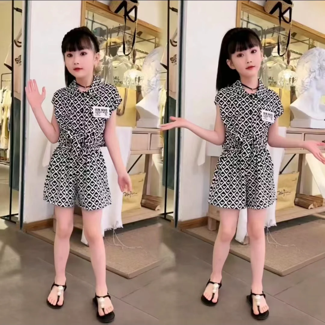 女童夏季洋气设计感辣妹爱心短裤套装新款儿童时尚气质休闲两件套