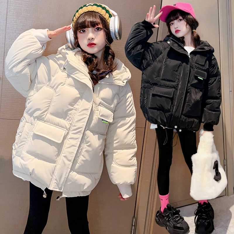 女童棉衣冬装2025新款洋气加厚外套中大童手塞棉棉袄儿童秋冬棉服