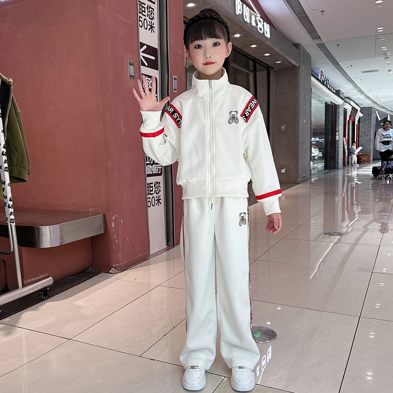 女童运动套装女大童网红炸街秋装2024新款潮酷女孩洋气时髦两件套
