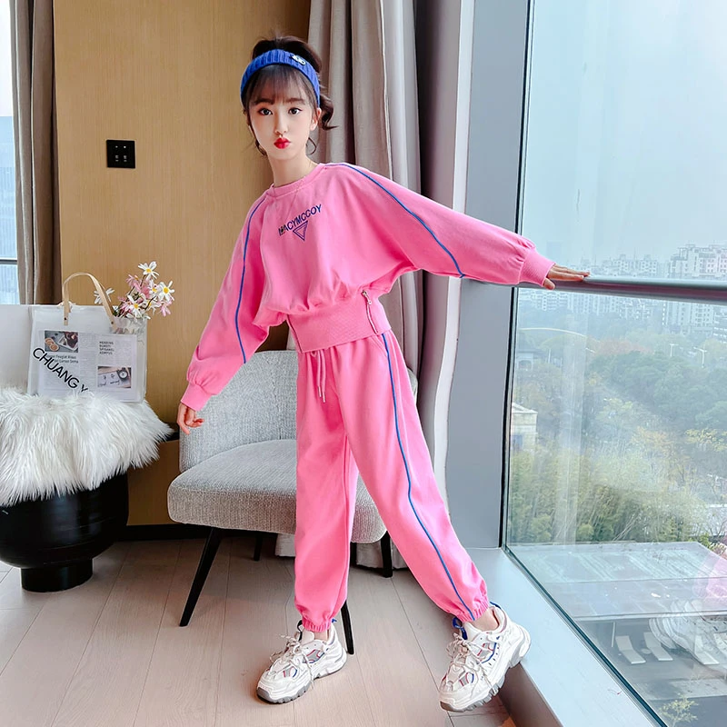 女童装时髦洋气套装秋装2024新款儿童韩版网红春秋卫衣休闲两件套