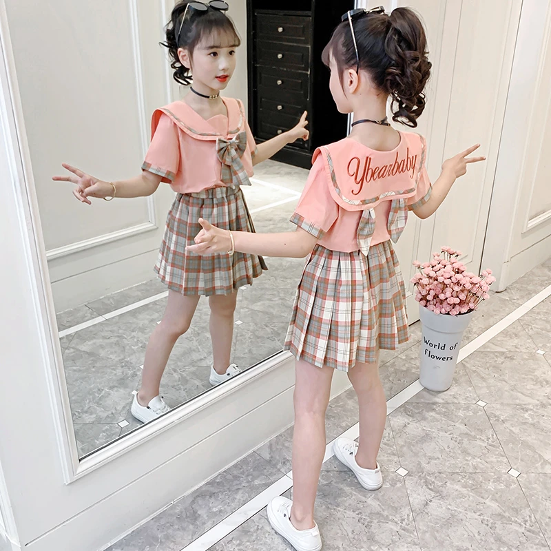 女童连衣裙JK制服套装2025新款夏装洋气时髦儿童装女孩学院风裙子