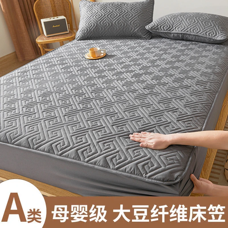A类母婴级夹棉床笠床罩床垫保护罩套全包防滑防跑床单件1.8米2米