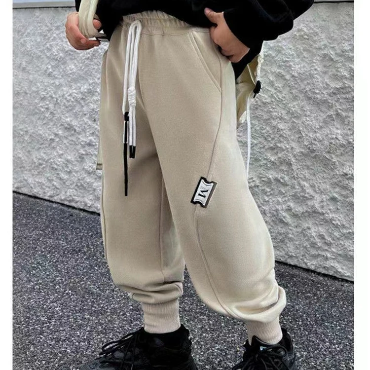 2024新款童装男童长裤春秋款宽松百搭中大童运动裤束脚裤男孩F114