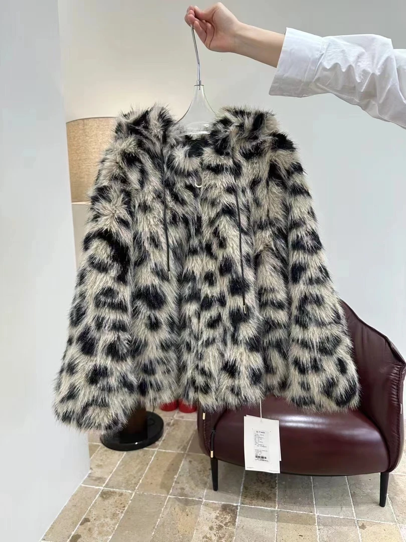 小众设计感原创豹纹百搭毛绒外套4517166