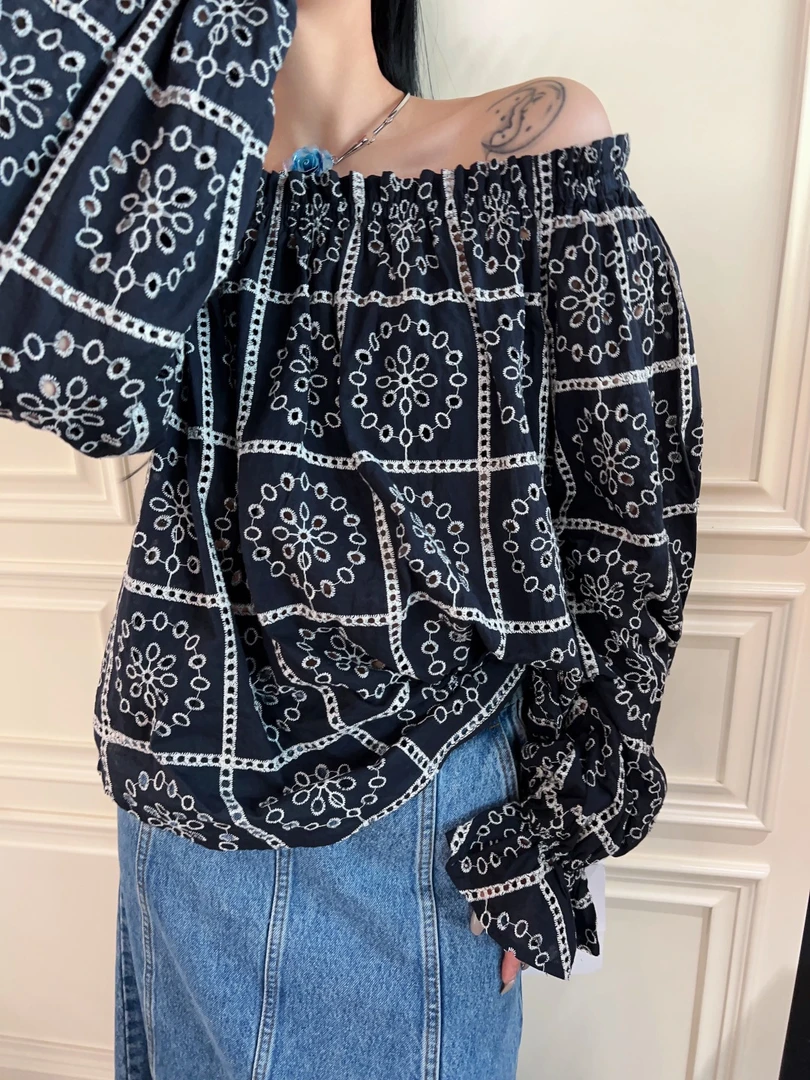 小众设计感原创百搭休闲一字肩上衣3321218