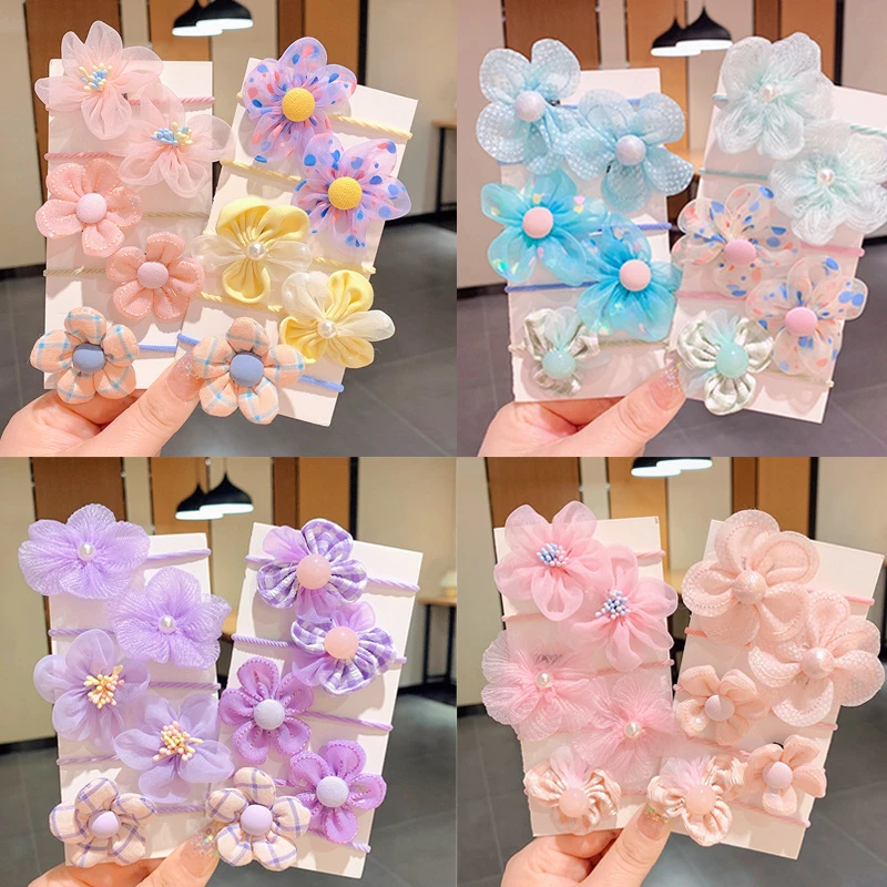 儿童发圈花朵可爱皮筋女童宝宝头饰蝴蝶结小女孩发饰扎头绳不伤发