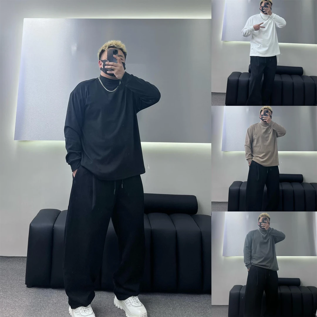 【胖斌N888】冬季大码（小立领）德绒长袖打底衫亲肤质感百搭保暖长T