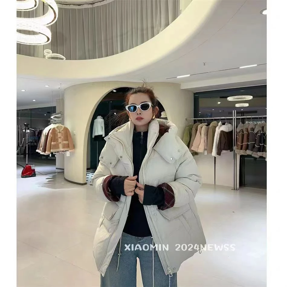 Y07#衣长72中长款连帽棉服时尚女冬季新款高级设计感小众外套宽松