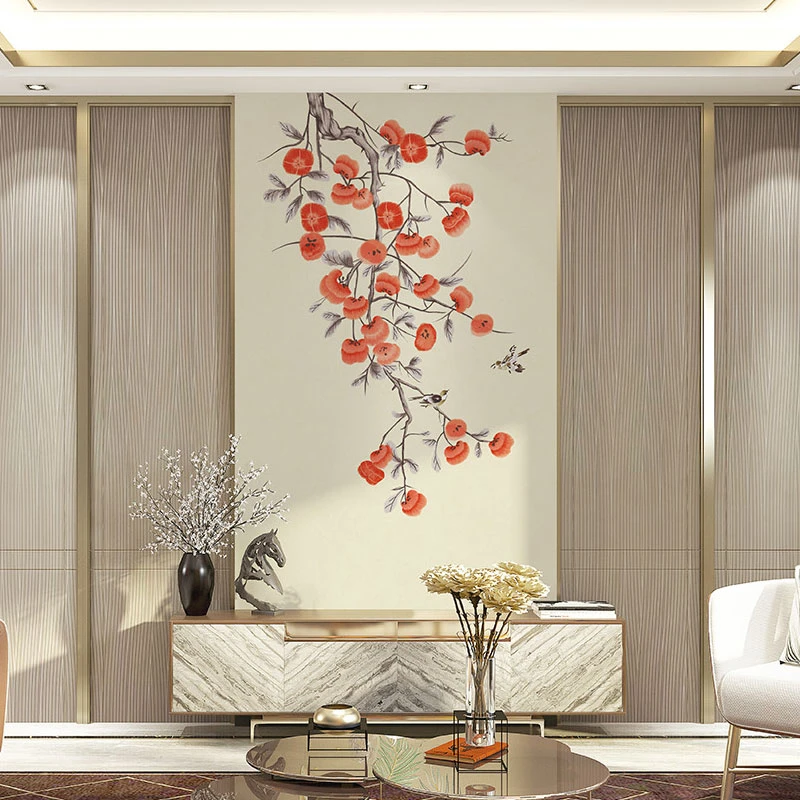 独秀刺绣壁布玄关入户过道独绣背景墙布事事如意高端中式无缝壁画