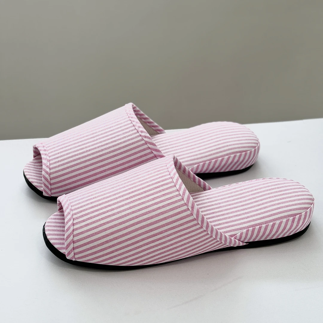 502夏季室内条纹日式静音拖鞋透气春秋多巴胺可爱轻便
