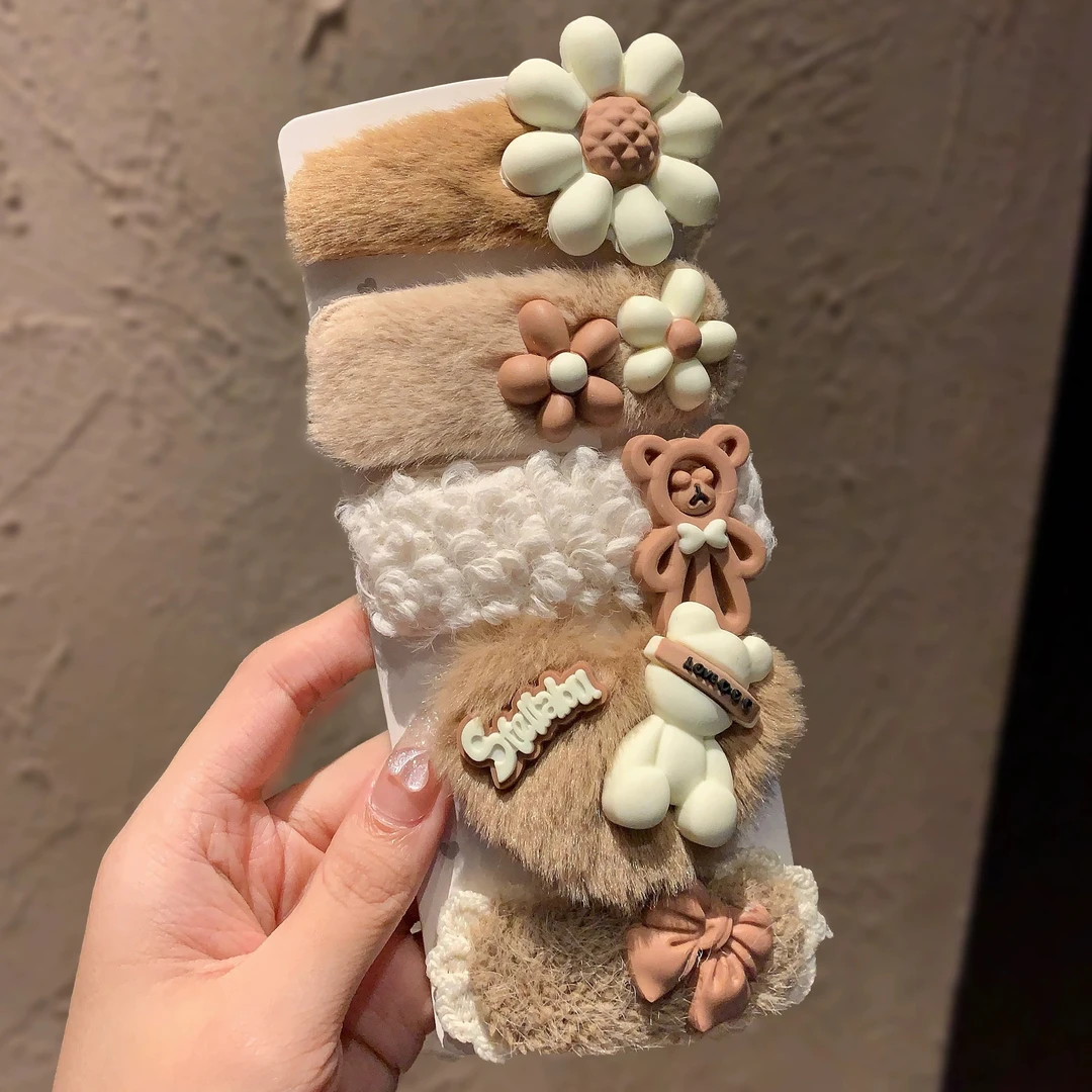 毛绒发夹新款高端刘海侧边夹碎发卡子网红爆款发卡夹子头饰A190.