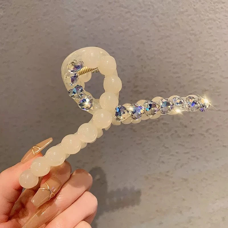 春夏新款超闪水钻发夹鲨鱼夹时尚精致甜美百搭抓夹发卡A64.