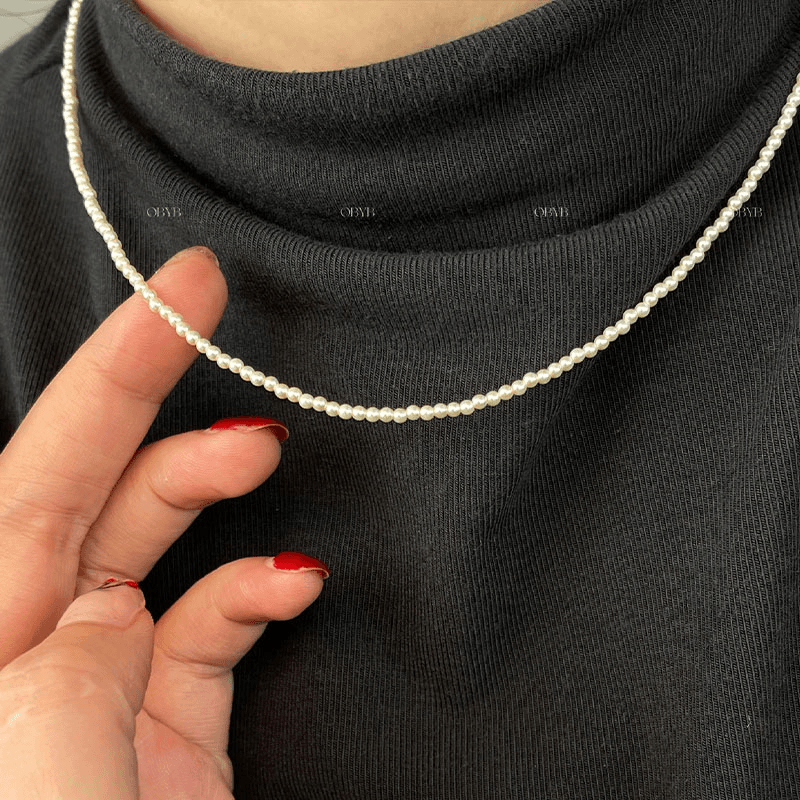 铜合金仿珍珠项链 欧比雅比 新款时尚气质精致小众设计高级感项链