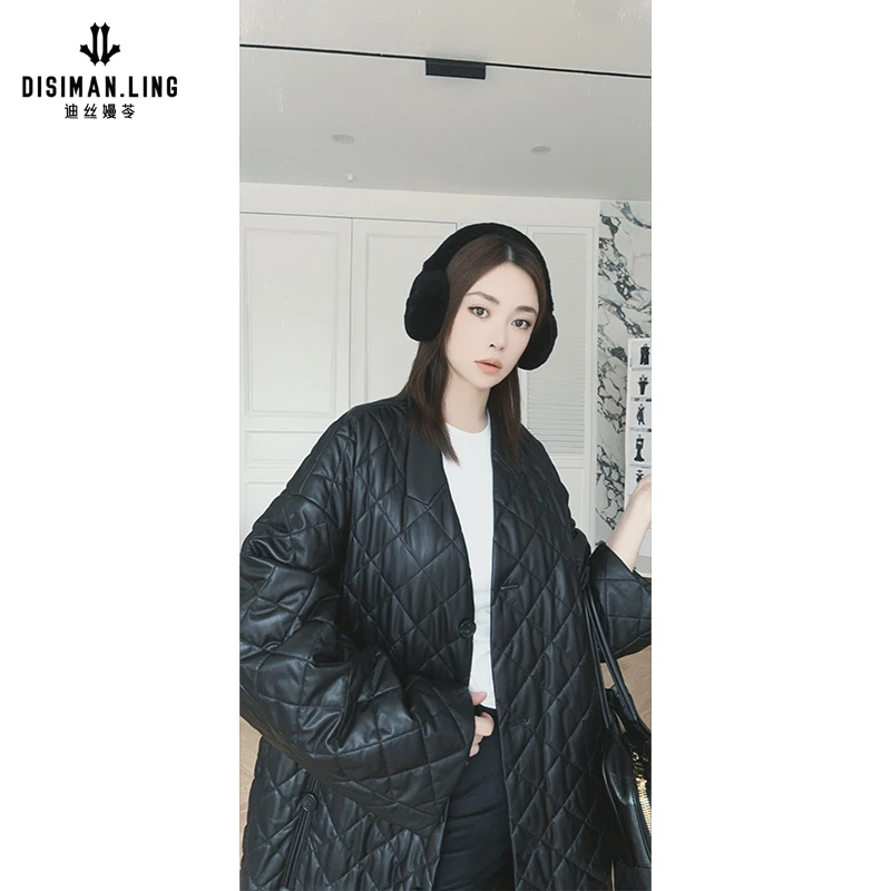 迪丝嫚苓双色外套时尚红人上新轻奢冬季休闲百搭气质小众设计感