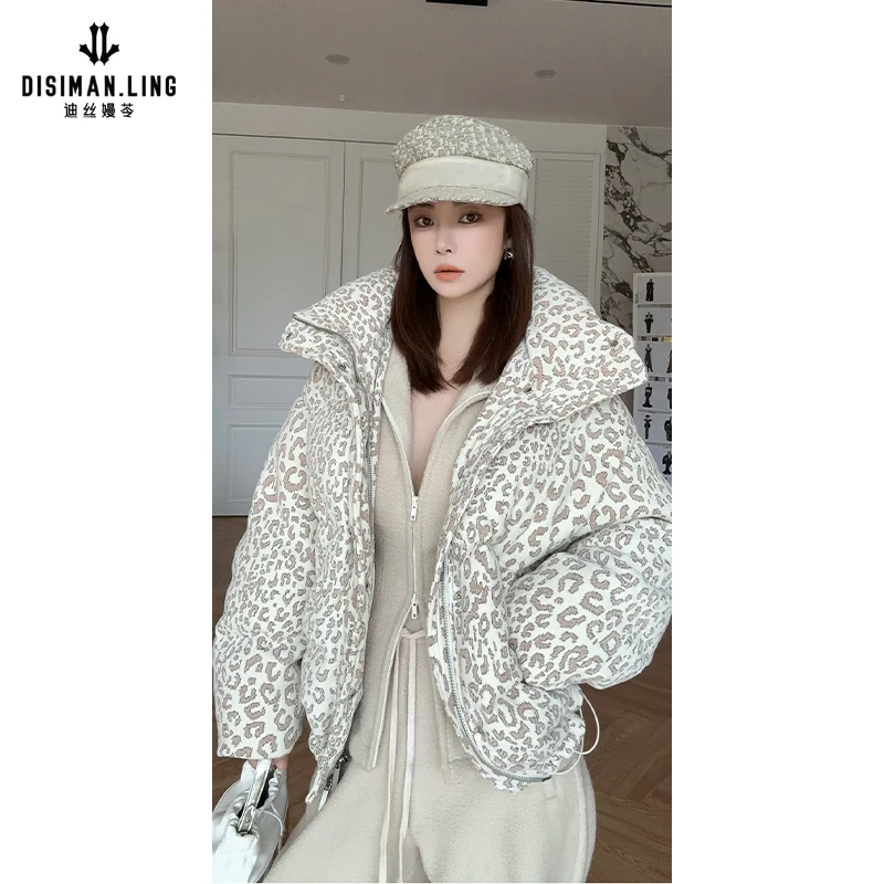 迪丝嫚苓花色羽绒外套时尚红人上新休闲百搭气质舒适女士保暖冬季