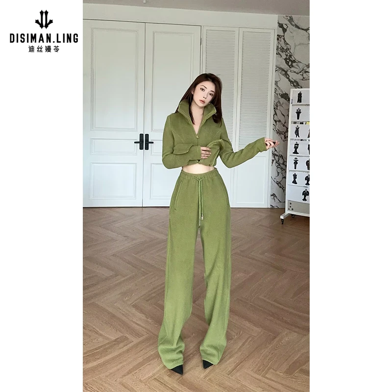 迪丝嫚苓多色卫裤时尚休闲外穿宽松显瘦秋冬小众设计感原创设计