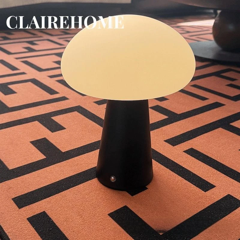 蘑菇充电触摸小台灯卧室床头氛围灯夜灯复古装饰轻奢高级感qq