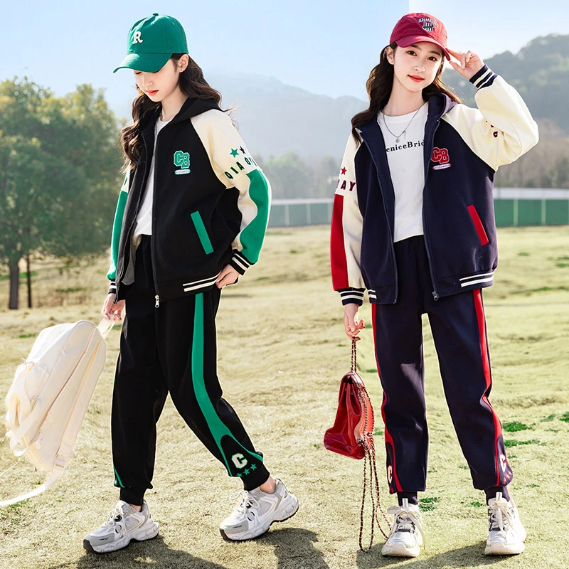 女童秋款套装2025新款春秋装洋气棒球服早春秋季运动服时髦儿童装