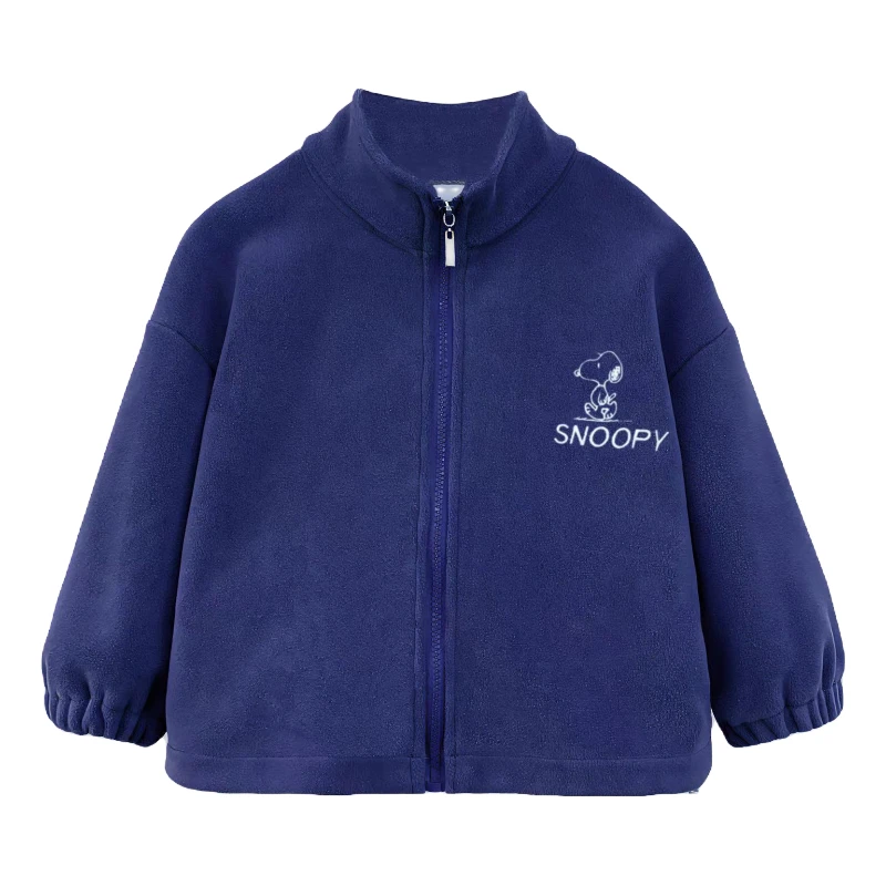 史努比男女童奥粒绒外套秋冬季新款中大童洋气时尚百搭加绒上衣