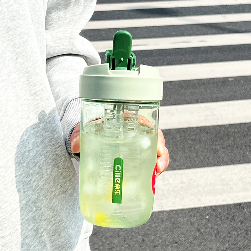 CILLE/希乐茶水分离花茶杯吸管随手杯女泡茶杯网红水杯塑料杯子