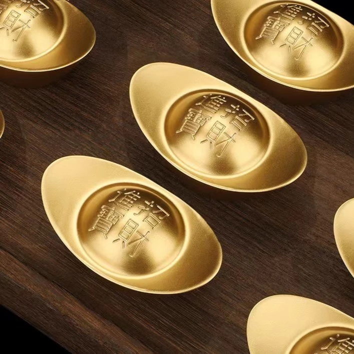 1号黄铜实心元宝摆件