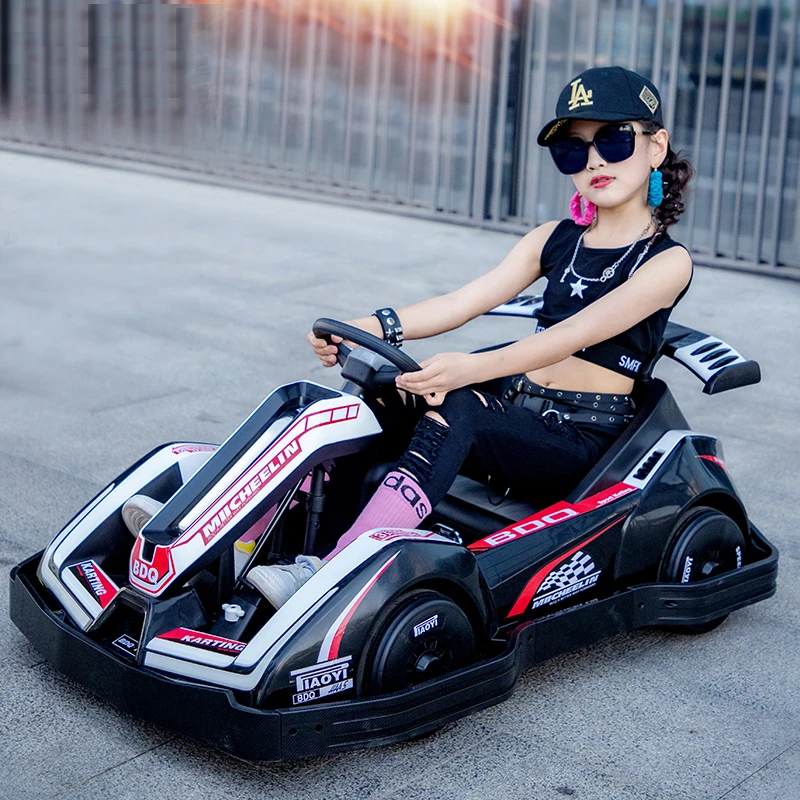 儿童卡丁车电动赛车四轮汽车3一12岁男女小孩宝宝玩具车可坐大人