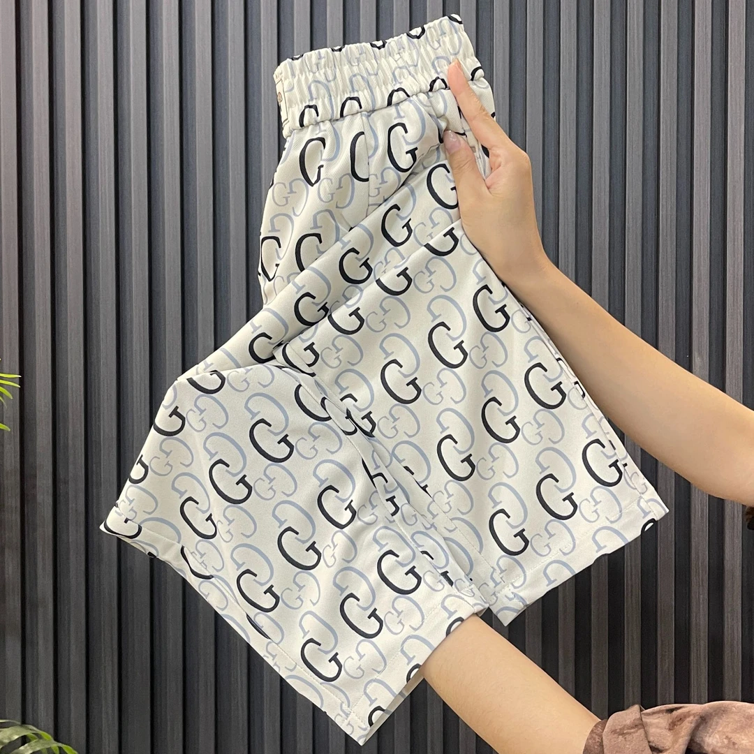 新工艺印花型夏季新款透气速干空调裤高腰休闲百搭宽松阔腿直筒裤