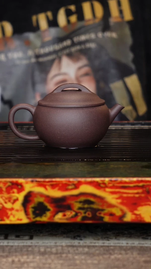 【闪购商品】紫砂茶壶胖瓦明清风格紫泥半手工