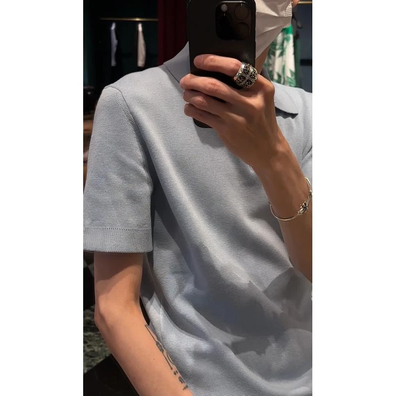 【oldchairman 】蓝色休闲polo衫 DTX0302