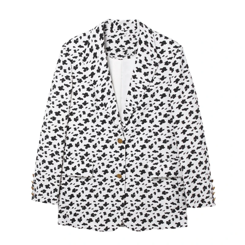 L406时髦奶牛纹印花西装A5