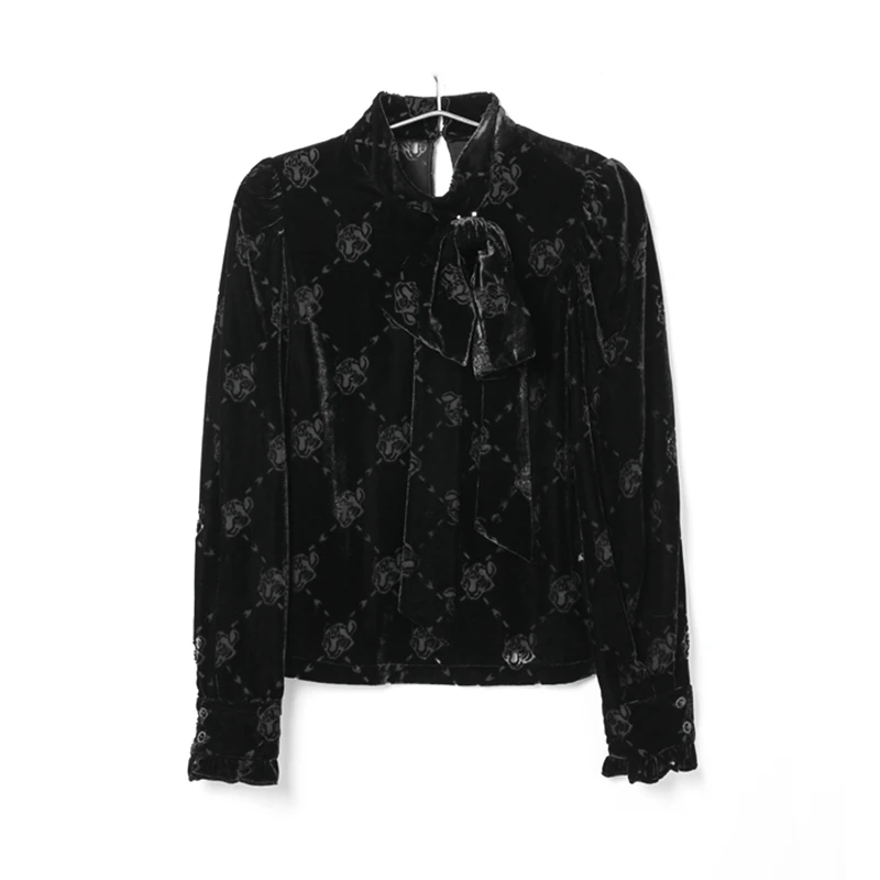 Z259气质丝绒上衣