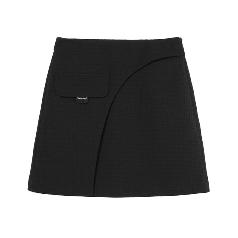 Z643不规则设计半裙  鸟撤柜剪牌