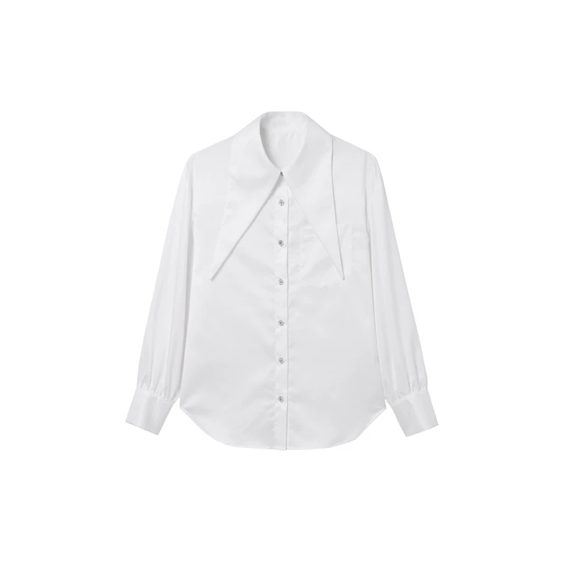 L110    女士衬衫气质衬衣长袖白色时尚休闲百搭设计感春季