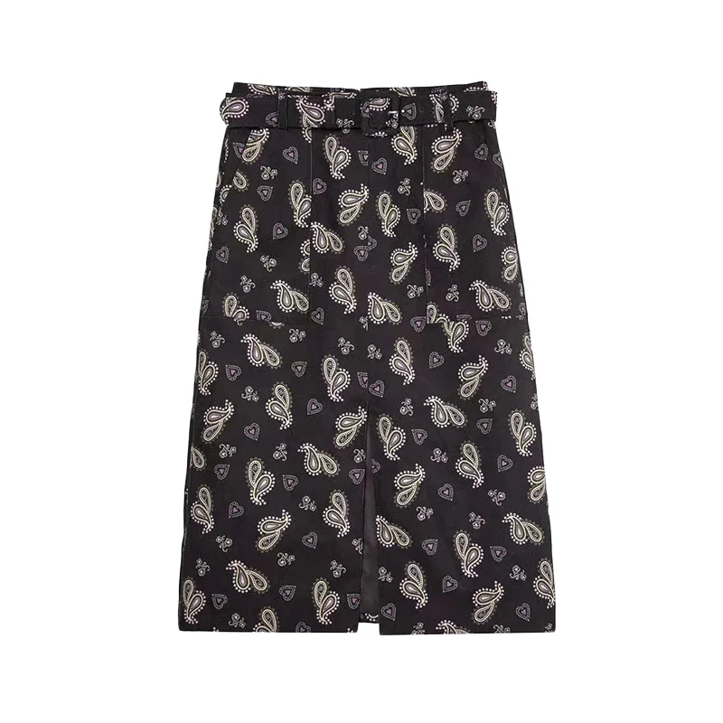 L613复古满印长裙