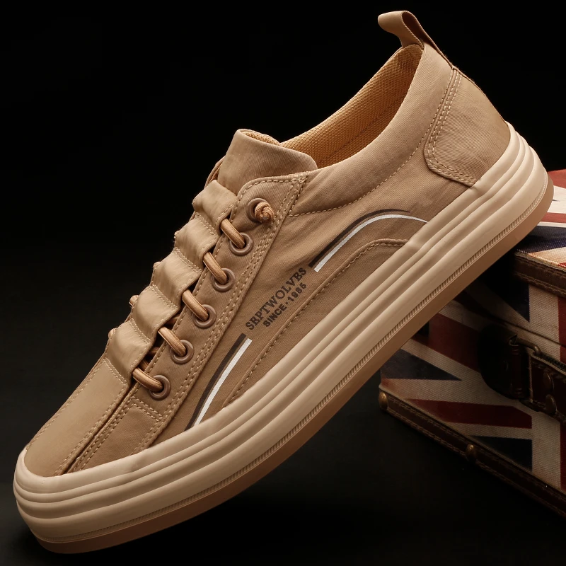 23862 2023秋季新款低帮男板鞋软底一脚蹬潮流鞋透气水洗布休闲鞋
