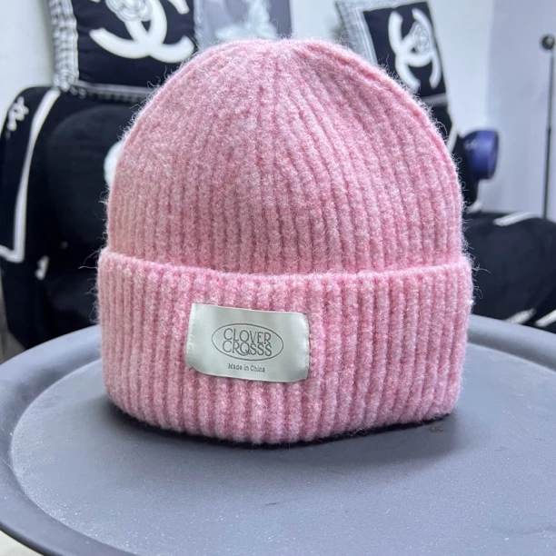帽女款帽子针织时尚女士粉色秋冬冷帽女款帽子针织时尚女士女童