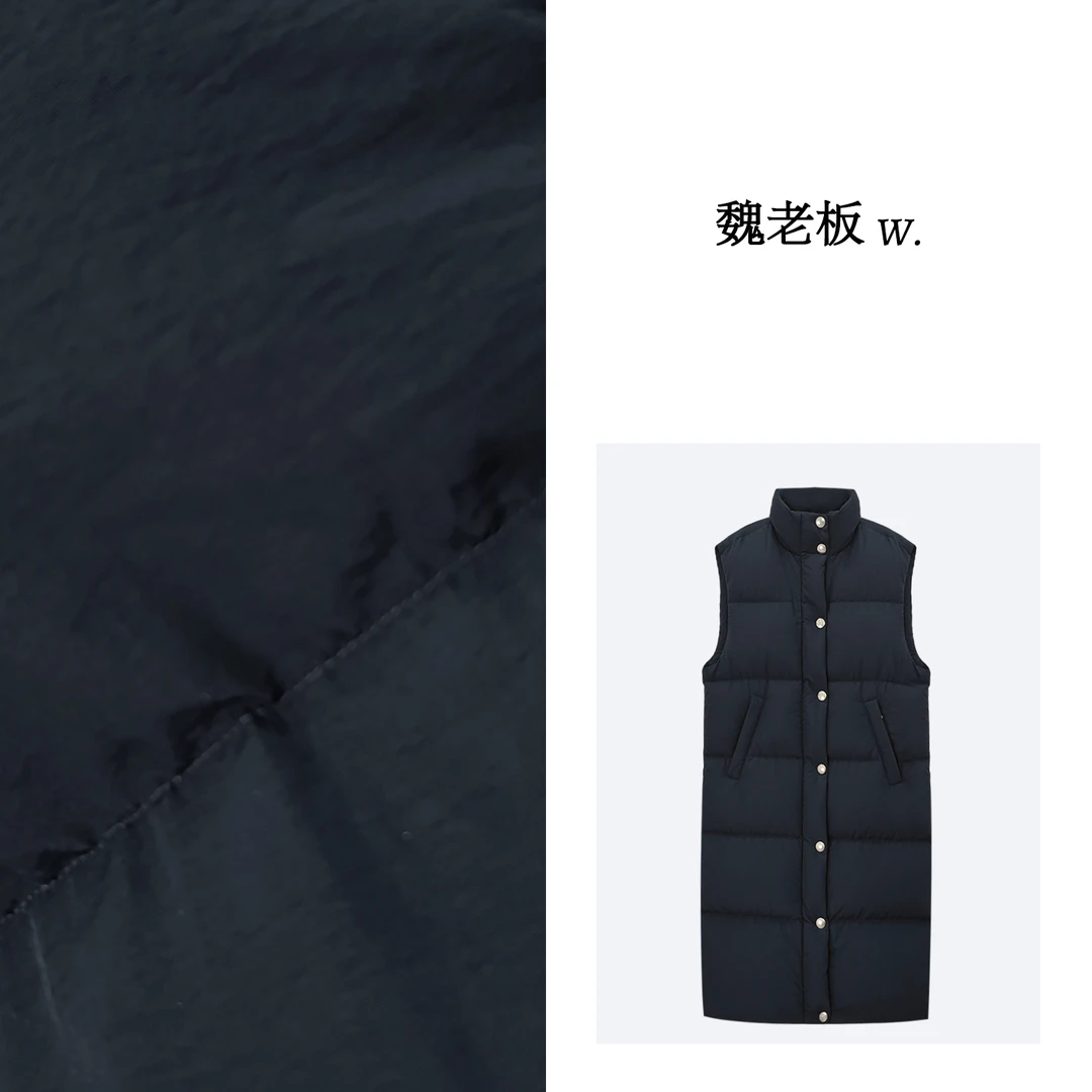 W.Diva【角落】早春排扣拉链长款时尚百搭款无袖鹅绒服4C1511670