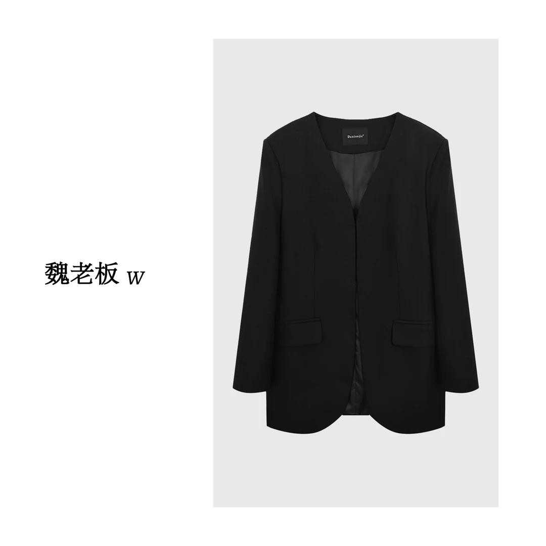 W.Diva【非凡】春季翻盖口袋时尚百搭款莱塞尔西装外套3CDMW0860