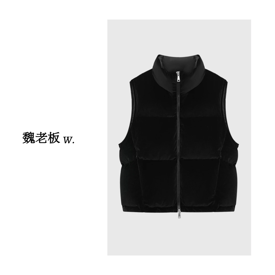 W.Diva【魏老板】早春小众设计感百搭款轻暖感鹅绒马甲4C1511270