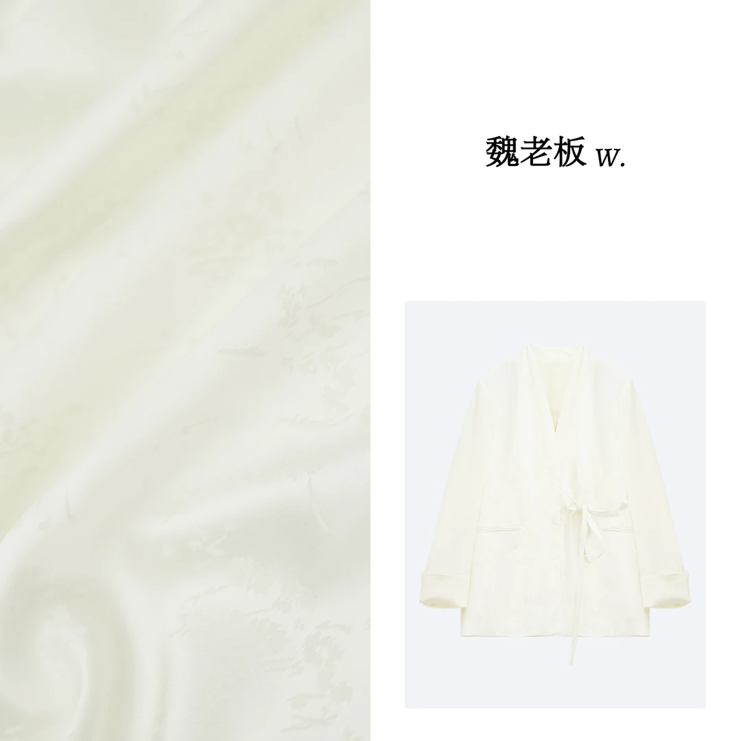 W.Diva【云梦泽】醋酸重工提花系带式小西装外套1CDM97100