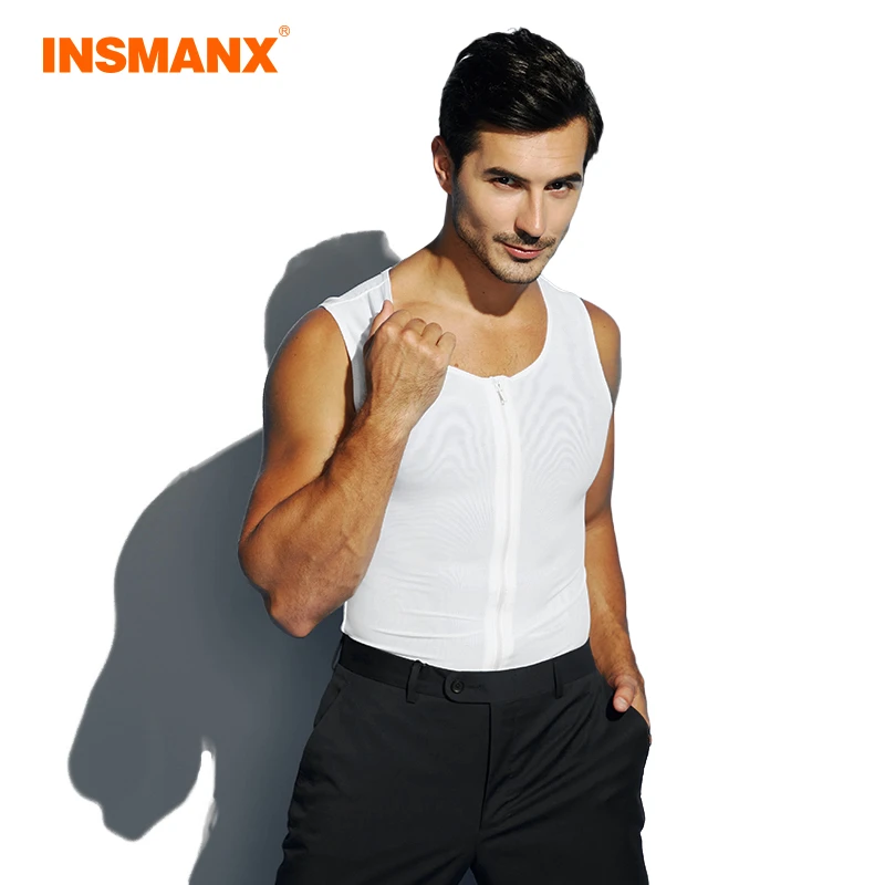 男士塑身衣拉链款束胸弹力上衣收腹束腰定型塑形背心紧身显瘦内衣