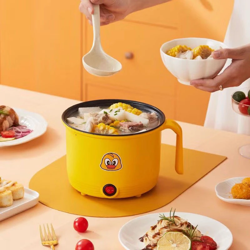 【好物优品】小黄鸭蒸煮锅炖煮锅宿舍电热锅多功能小型煮面电煮锅