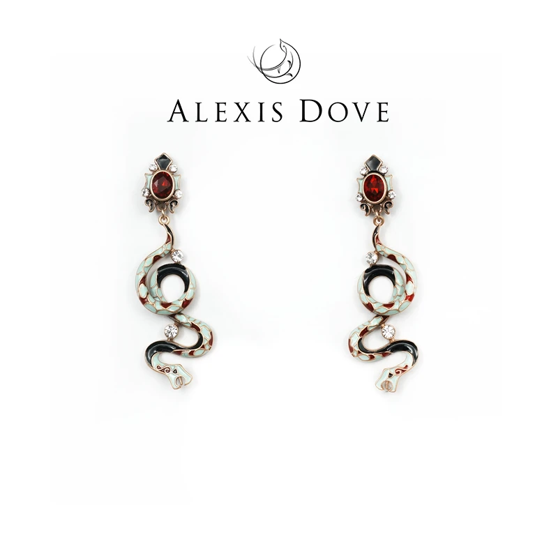 铜合金合成锆石耳饰  复古个性简约小蛇耳钉VI