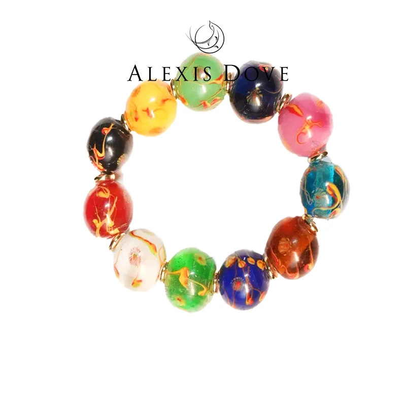 铜合金手链 古法手工多宝琉璃手链