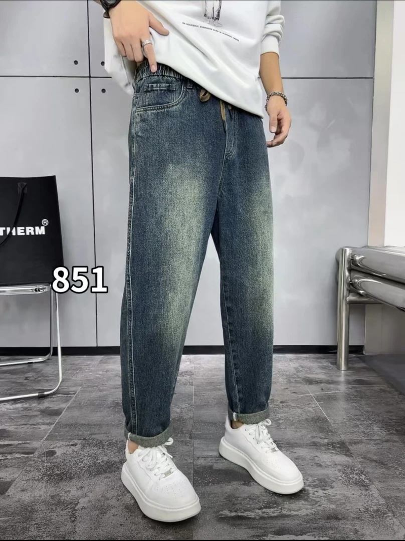 851#牛仔裤男士春秋款经典长裤美式复古青春痞帅宽松直筒裤子
