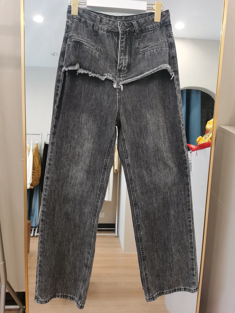 品牌云裳直筒百搭牛仔裤女