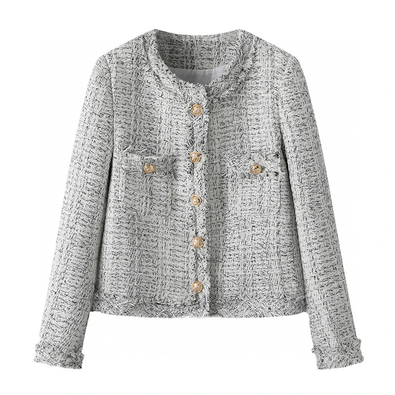 法式名媛风小香风春秋外套秋冬粗花呢轻奢百搭复古气质长袖时尚